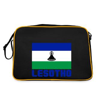 Lesotho - Retro Tasche - Schwarz/Gold - Hinten