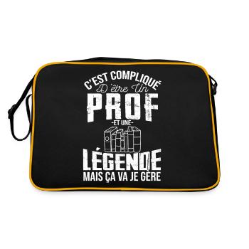 Prof De Légende Humour Professeur École Cadeau - Sac Retro - noir/or - Dos