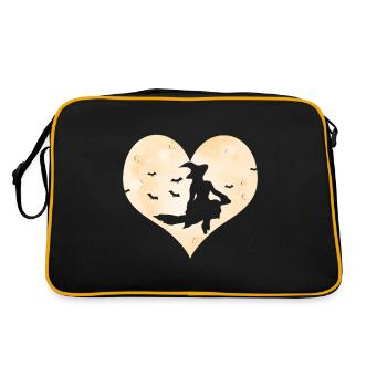 Balai de sorcières Avant la forme de coeur lune Interrupteurs de sorcières - Sac Retro - noir/or - Dos