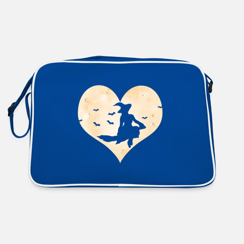 Hexenbesen Vor Herzform Mond Hexenschalter Retro Tasche