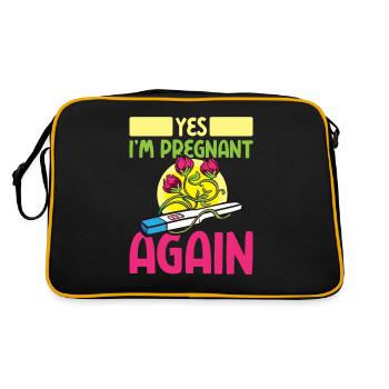 Yes I’m Pregnant Again Pregnancy Announcement - Sac Retro - noir/or - Dos