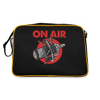 On Air Podcast Mikrofon Radiosendung Moderator - Retro Tasche - Schwarz/Gold - Hinten