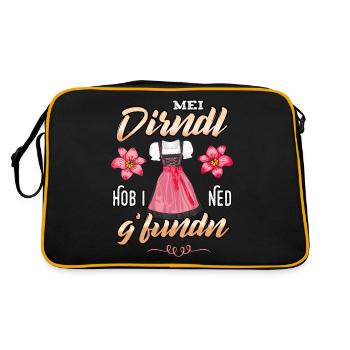 Trachtenshirt Damen Mei Dirndl Tracht - Retro Tasche - Schwarz/Gold - Hinten