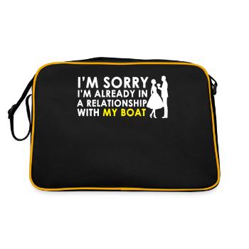 Boat Valentine's Day Boats Boater Gift - Retro Bag - black/gold - Back