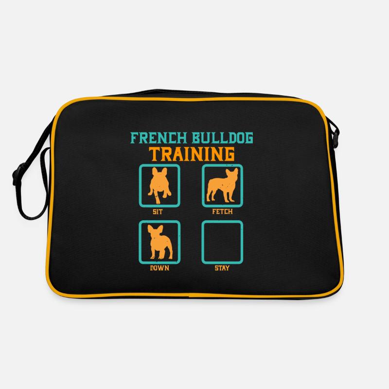 French Bulldog Training - Retro Tasche - Schwarz/Gold