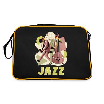 Jazz Musicien Cadeau Sax / Saxophone Contrebasse - Sac Retro - noir/or - Dos