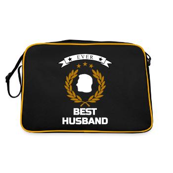 Best husband ever - Retro Tasche - Schwarz/Gold - Hinten