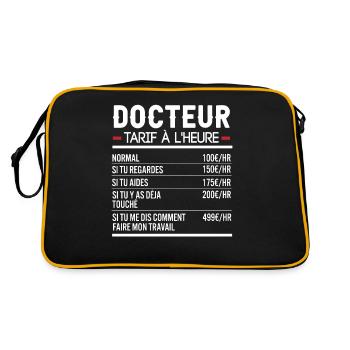Docteur Idée Cadeau Humour Médecine - Sac Retro - noir/or - Dos