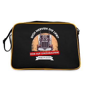 Dich Nerven LKW - Retro Tasche - Schwarz/Gold - Hinten