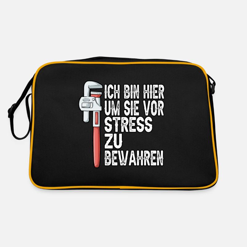 Klempner Sanitär Handwerker Gas Wasser Scheiße Retro Tasche