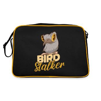 Bird Watching Birding Bird Stalker - Retro Bag - black/gold - Back