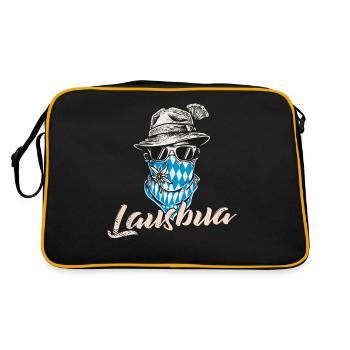 Lausbua Kinder Trachtenshirt Herren Trachten Shirt - Retro Tasche - Schwarz/Gold - Hinten