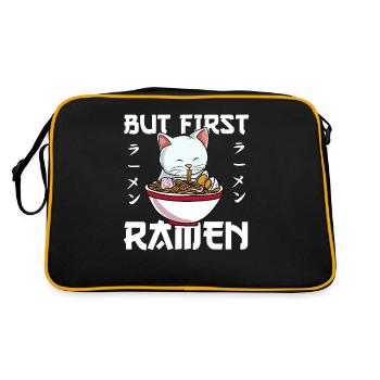 But First Ramen Cat Lover Kitty Owner Japonais - Sac Retro - noir/or - Dos