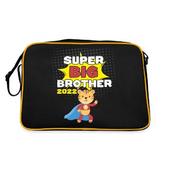 Super Großer Bruder Superheld 2022 - Retro Tasche - Schwarz/Gold - Hinten