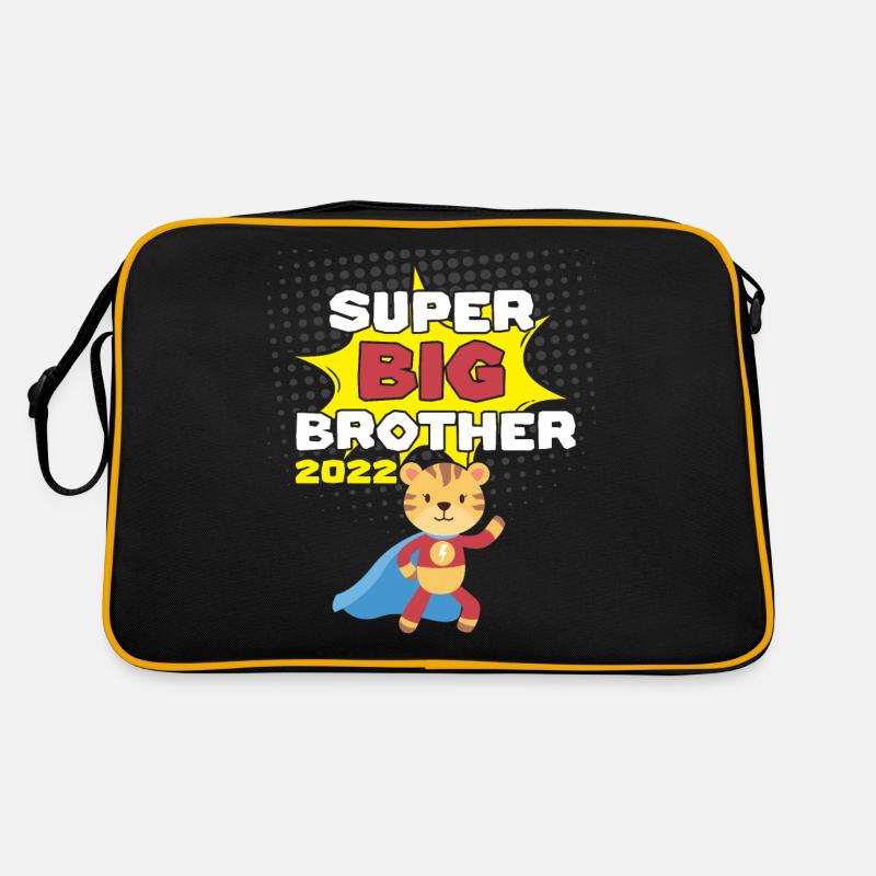 Super Großer Bruder Superheld 2022 - Retro Tasche - Schwarz/Gold