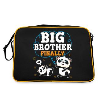 Finally Big Brother Big Bro - Retro Bag - black/gold - Back