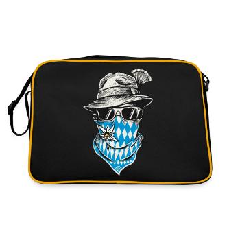 Bayrischer Lausbua Bayern Bua Trachten Shirt Cool - Retro Tasche - Schwarz/Gold - Hinten