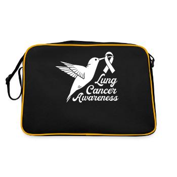 Ruban blanc Sensibilisation au cancer du poumon Ruban blanc - Sac Retro - noir/or - Dos