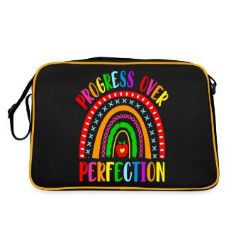 Rainbow Progress Over Perfection Motival - Sac Retro - noir/or - Dos