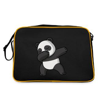 Dabbing Panda Drôle Pyjama Costume - Sac Retro - noir/or - Dos