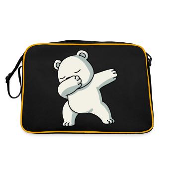 Dabbing Ours polaire Drôle de pyjama Costume - Sac Retro - noir/or - Dos