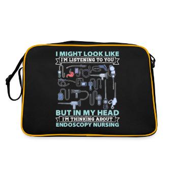 Cadeaux d’infirmière en endoscopie pour Rn Krank - Sac Retro - noir/or - Dos