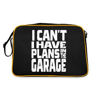 Ich kann nicht, ich habe Pläne in der Garage Automechaniker - Retro Tasche - Schwarz/Gold - Hinten