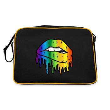 LGBT Rainbow Lip Gay Pride LGBTQ Lips Gay Pride - Retro Tasche - Schwarz/Gold - Hinten
