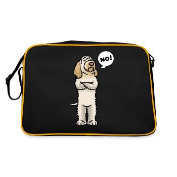 Spinone italiano Hund - Retro Tasche - Schwarz/Gold - Hinten