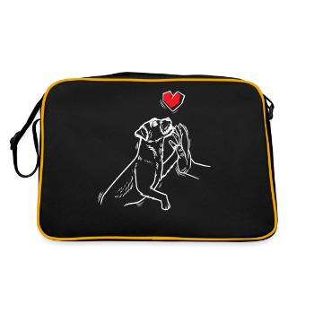 Border Terrier Dog - Retro Bag - black/gold - Back