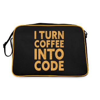 I Turn Coffee Into Code - Programmer Software - Retro Bag - black/gold - Back