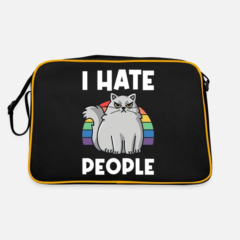 I Hat People Rainbow I Hate People Hate valentine - Retro Bag - black/gold