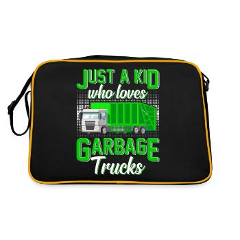Juste A Kid Who Loves Garbage Truck - Sac Retro - noir/or - Dos