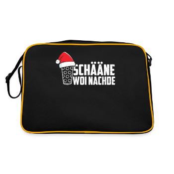 Pfälzer Weihnachten Pälzer Dialekt Mundart Schorle - Retro Tasche - Schwarz/Gold - Hinten