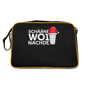 Pfälzer Weihnachten Pälzer Dialekt Mundart Schorle - Retro Tasche - Schwarz/Gold - Hinten