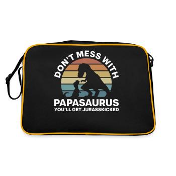 Papasaurus jurasskicked Rex pour homme dinasor papa - Sac Retro - noir/or - Dos