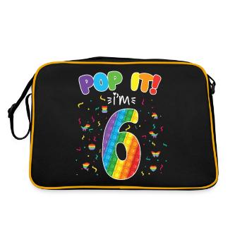 Pop It J’ai 6 ans 6ème anniversaire Fidget - Sac Retro - noir/or - Dos