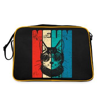 Retro Nine 9 years 9 . Birthday Cool Cat - Retro Bag - black/gold - Back