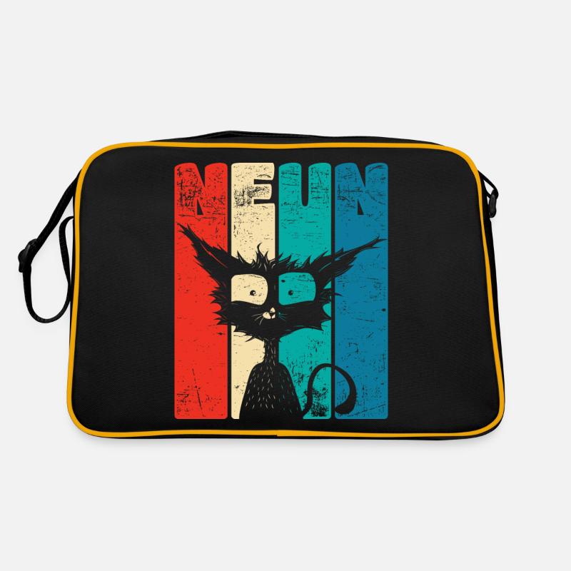 Retro Nine 9 years 9 . Birthday Funny Cat Retro Bag
