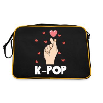 K-Pop Kpop I Love K-Pop Heart - Retro Bag - black/gold - Back