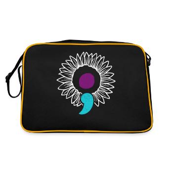Point-virgule de sensibilisation à la prévention du suicide au tournesol - Sac Retro - noir/or - Dos