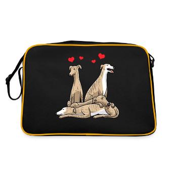 Galgo Español Dog Spanish Greyhound - Retro Bag - black/gold - Back