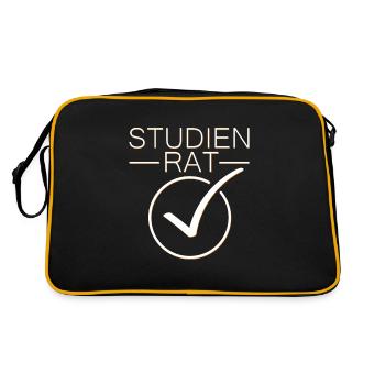 Studienrat Lehrer Beamter Referendariat - Retro Tasche - Schwarz/Gold - Hinten