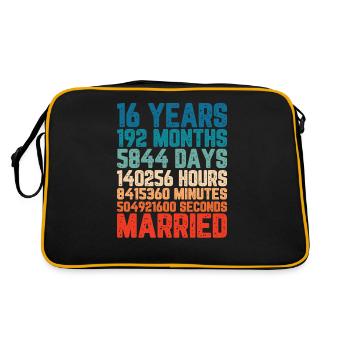 16 ans marié Mariage Mariage Dire Cadeau - Sac Retro - noir/or - Dos