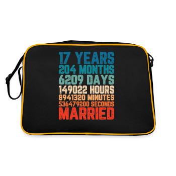 17 ans marié Mariage Mariage Dire Cadeau - Sac Retro - noir/or - Dos