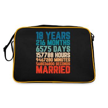 18 ans marié Mariage Mariage Dire Cadeau - Sac Retro - noir/or - Dos
