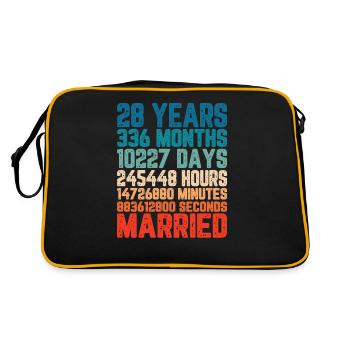 28 ans marié Mariage Mariage Dire Cadeau - Sac Retro - noir/or - Dos