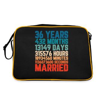 36 ans marié Mariage Mariage Dire Cadeau - Sac Retro - noir/or - Dos