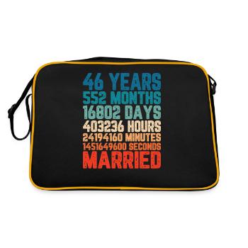 46 ans marié Mariage Mariage Dire Cadeau - Sac Retro - noir/or - Dos