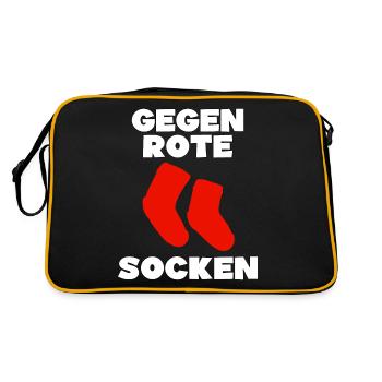 anti links Wahl Linke Geschenk - Retro Tasche - Schwarz/Gold - Hinten